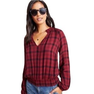 Anthropologie NWOT Cloth & Stone Sara Plaid Blouse